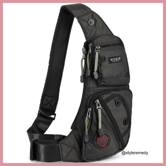 Water-Resistant Nylon Sling Bag Daypack Crossbody Backpack main image 2